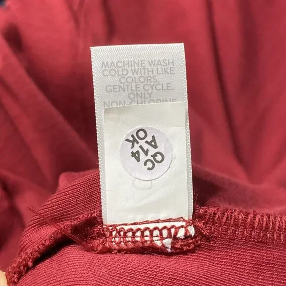 J. Jill Tee Shirt Womens L Red Pima Cotton Crew Neck High Low Hi-Lo Sustainable - Picture 10 of 11